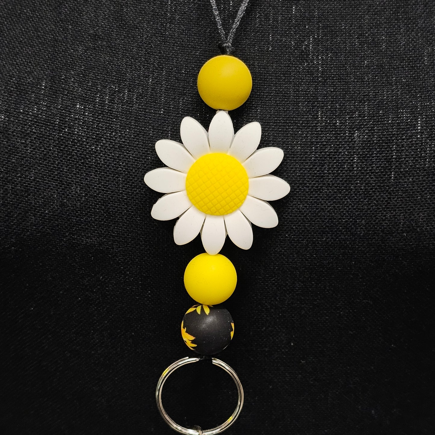 Sunflower Beaded Lanyard - 19 inches long