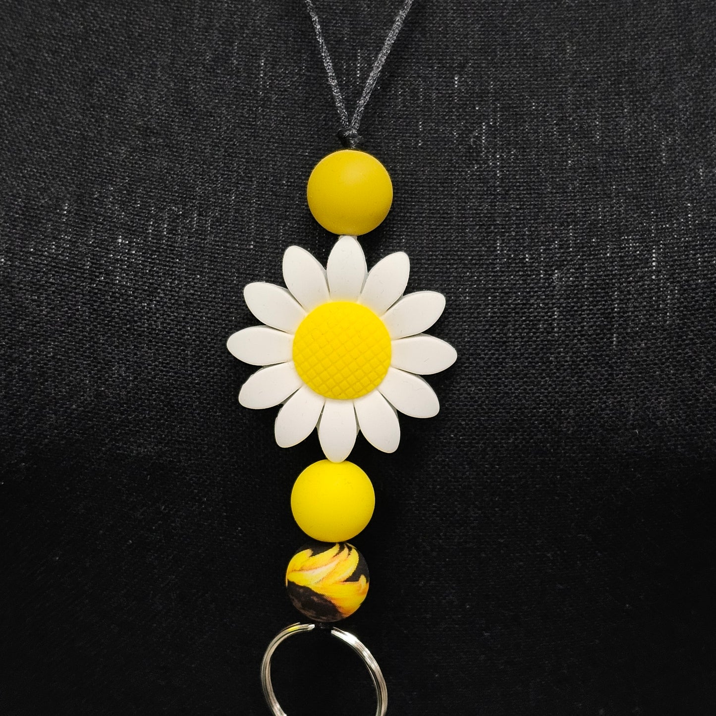 Sunflower Beaded Lanyard - 19 inches long