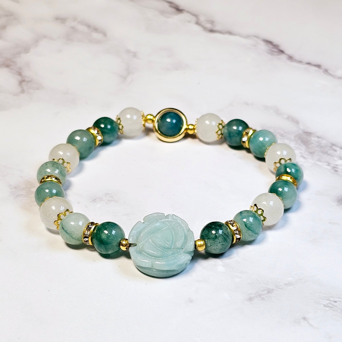 LIMITED - Falling flowers Jade Bracelet - Roughly 17cm