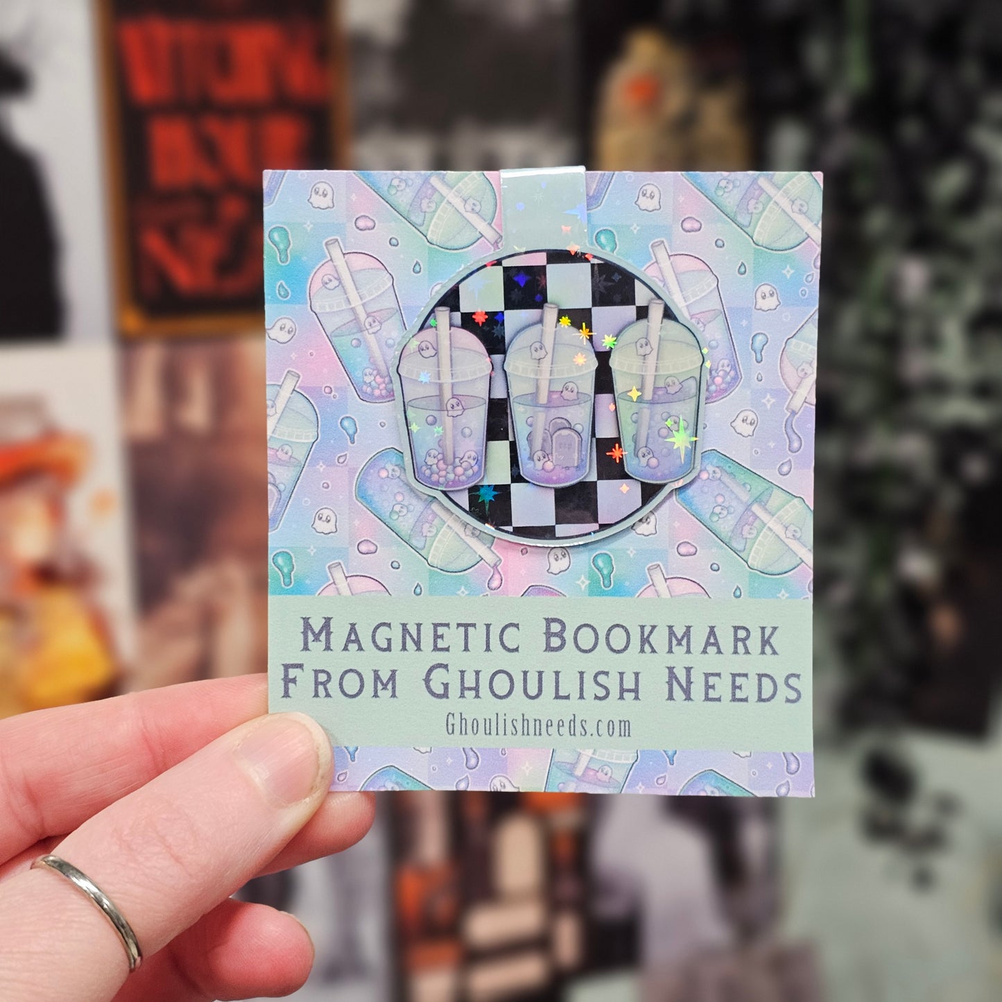 Spooky Drinks Holographic Magnetic Bookmark - 1.75 inches Wide