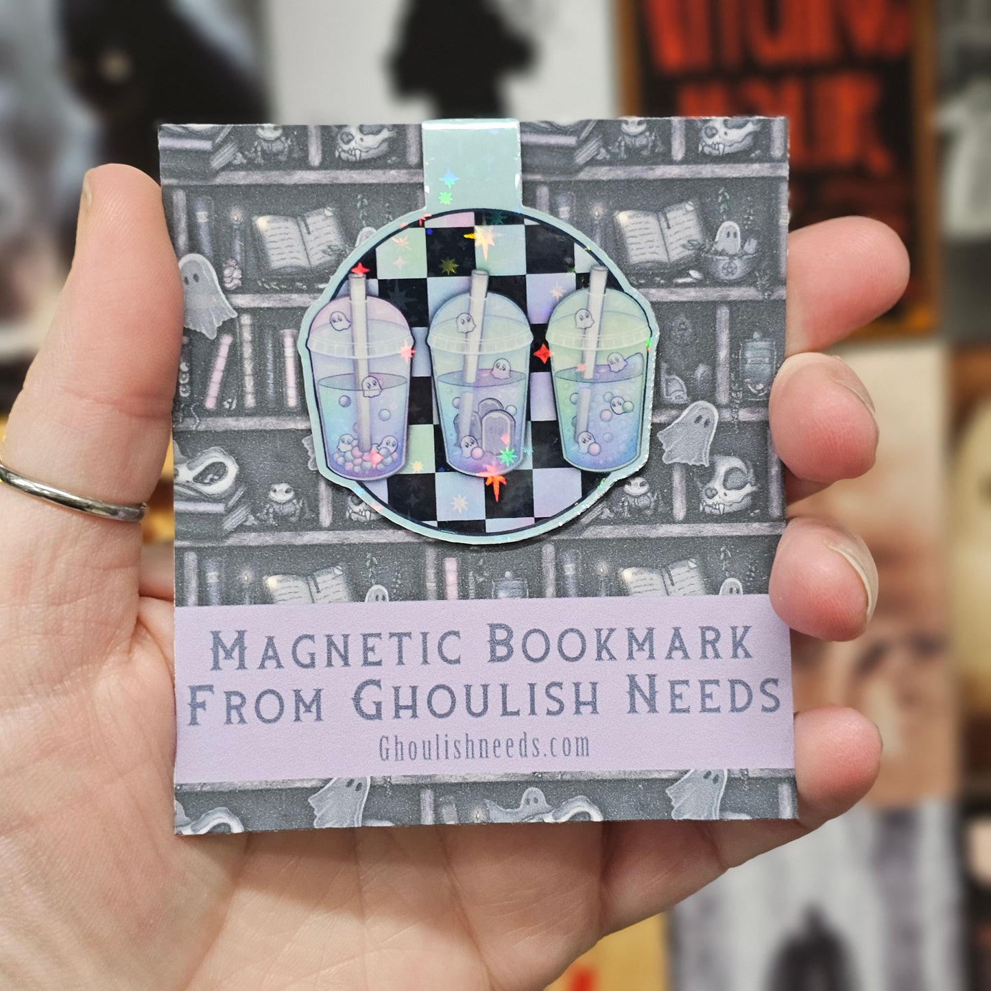 Spooky Drinks Holographic Magnetic Bookmark - 1.75 inches Wide