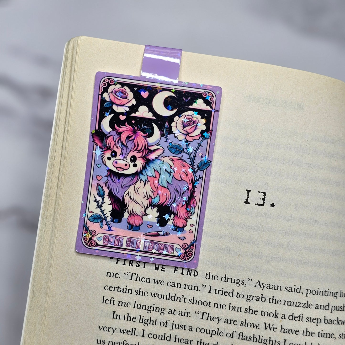 Cute But Psycho Holographic Magnetic Bookmark - 1.75 inches Wide