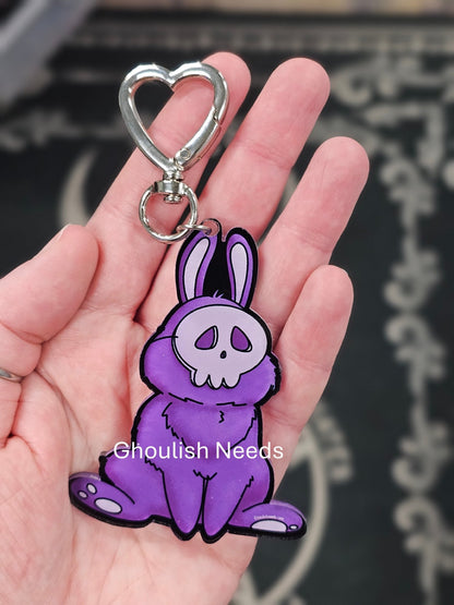 Masked Bunny Acrylic Keychain - 3 Inches Long