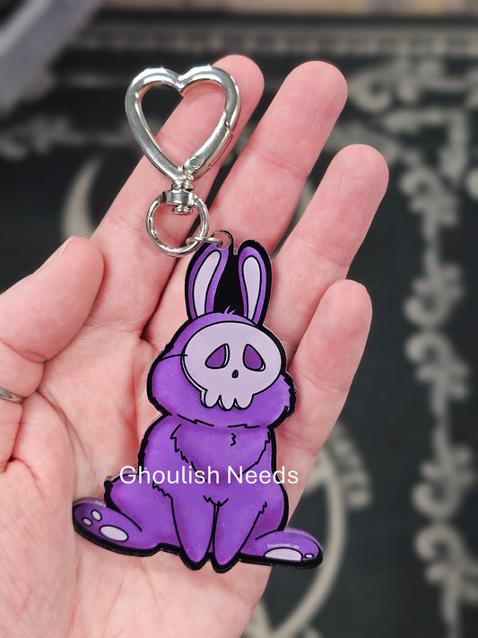 Masked Bunny Acrylic Keychain - 3 Inches Long