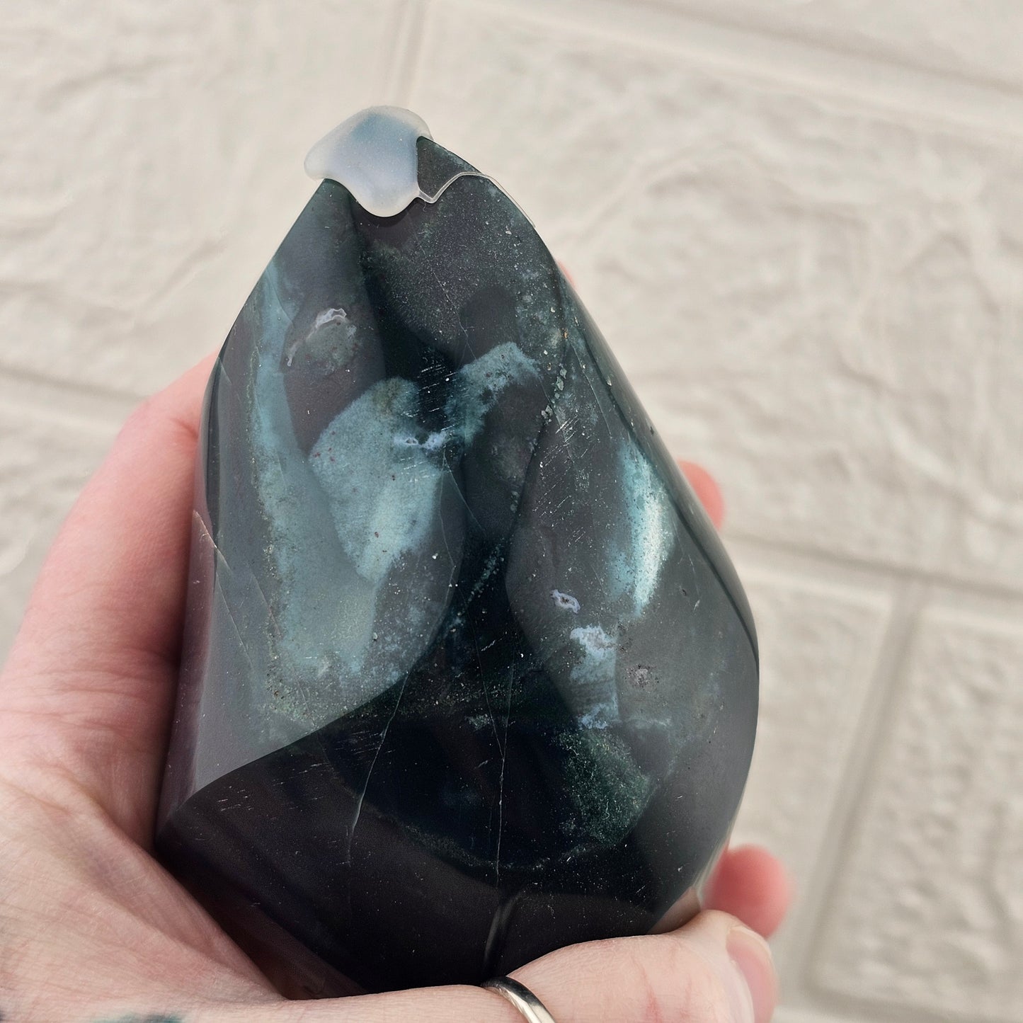 Blue Green Ocean Jasper Flame