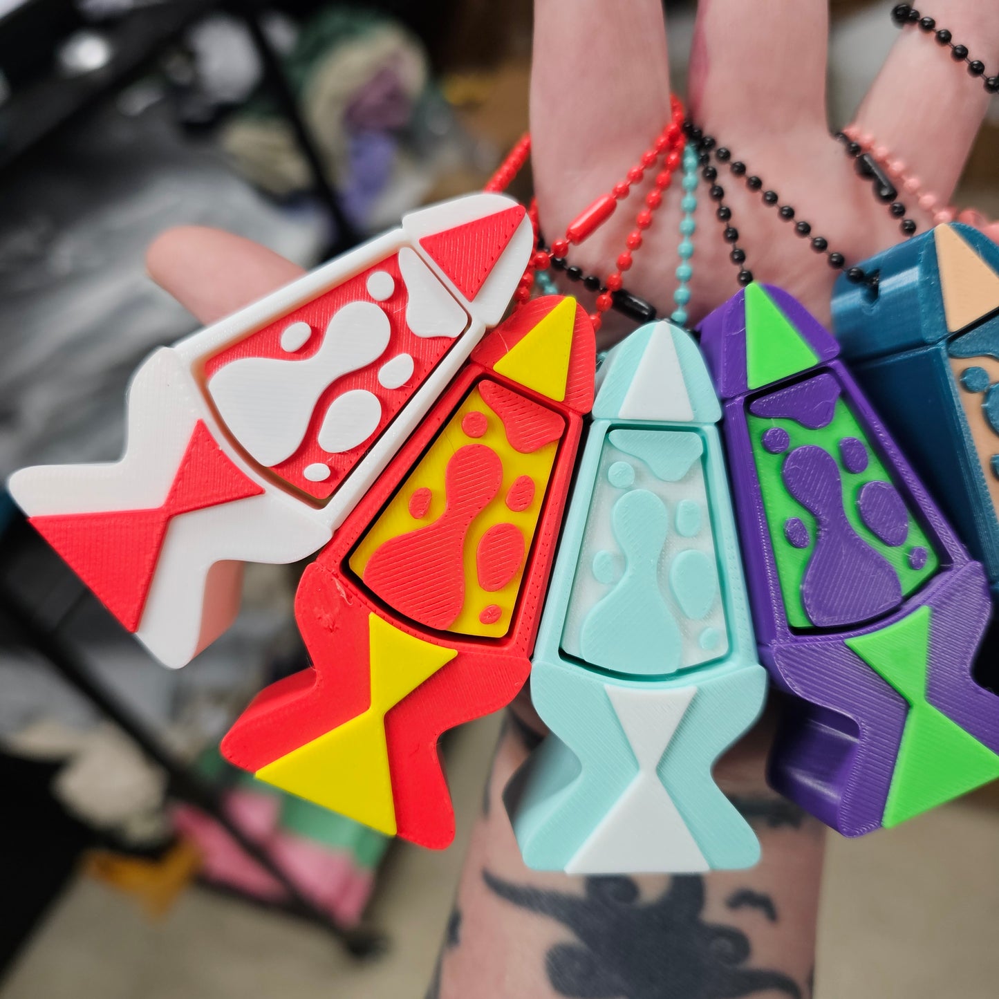 Lava Lamp Clickable Keychains