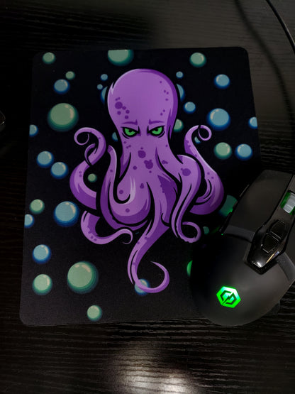 Angry Octopus Mousepad mockup - Fun octopus design on desk