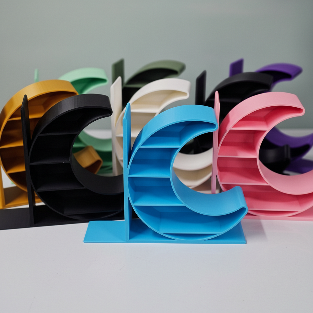 Crescent Moon Bookend - 3D Printed Shelf