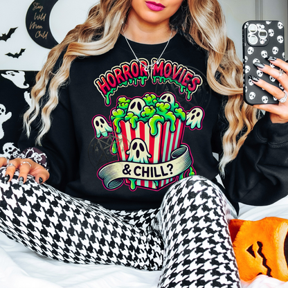 Horror Movies And Chill Gooey Popcorn - Shirts, Sweatshirts or Hoodie