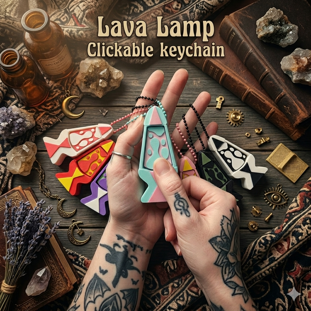 Lava Lamp Clickable Keychains