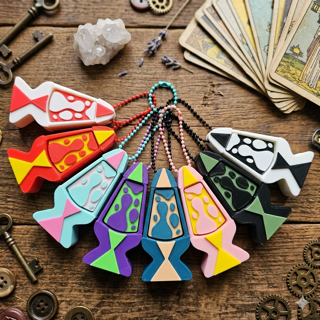 Lava Lamp Clickable Keychains