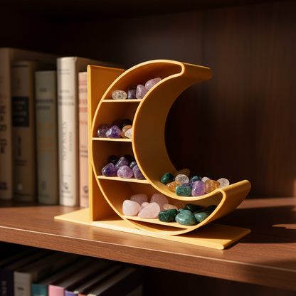 Crescent Moon Bookend - 3D Printed Shelf