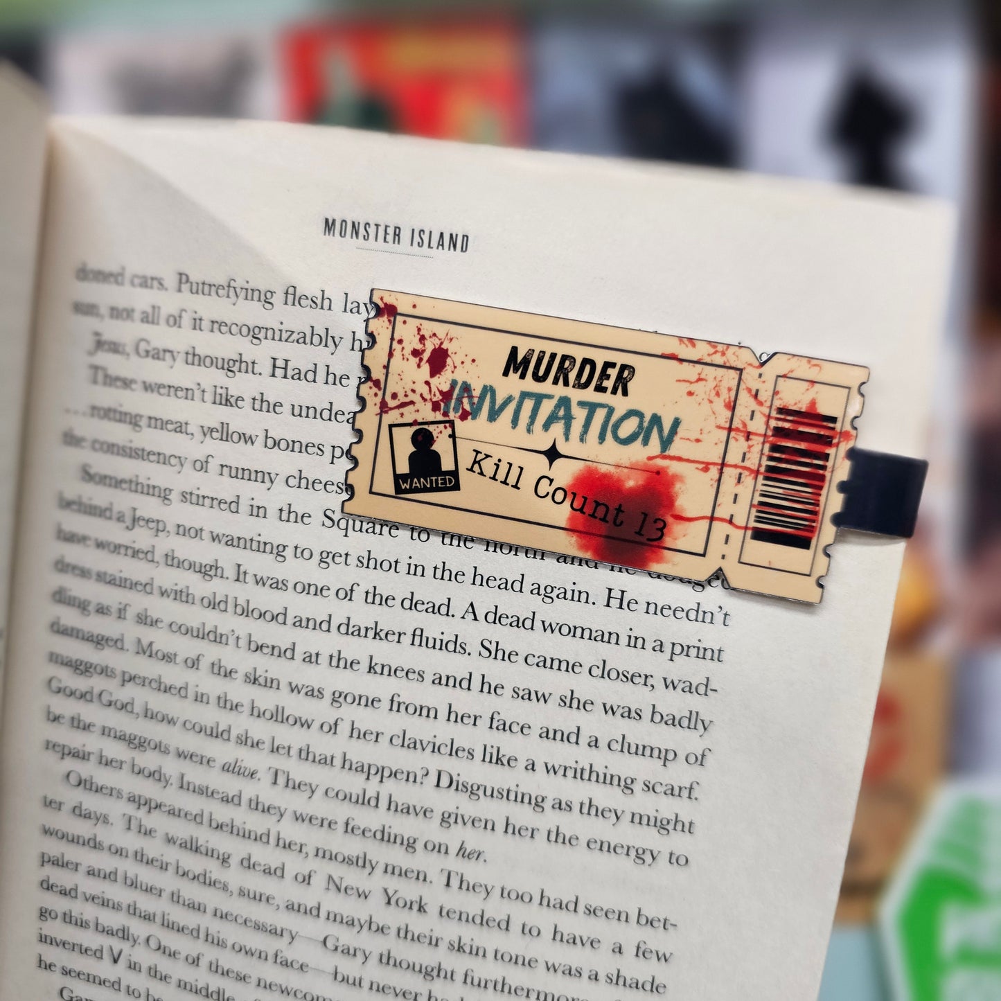 Murder Ticket Magnetic Bookmark - 1.75 inches Wide