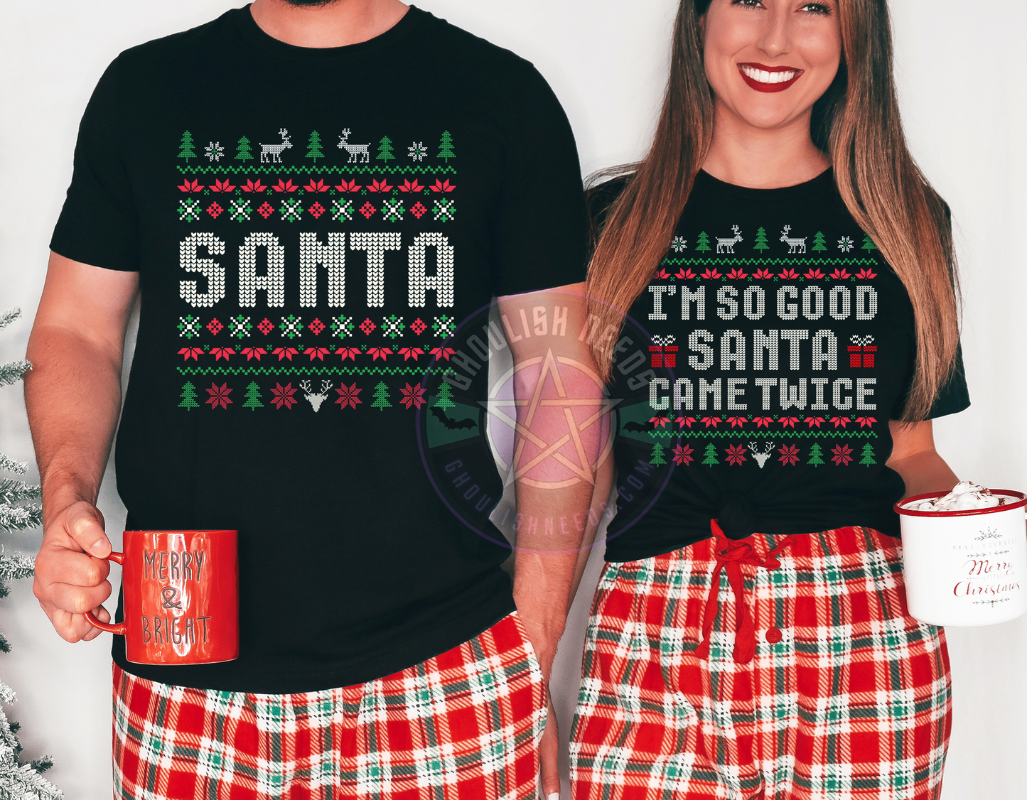 So Good Santa Came Twice Couple T-shirts