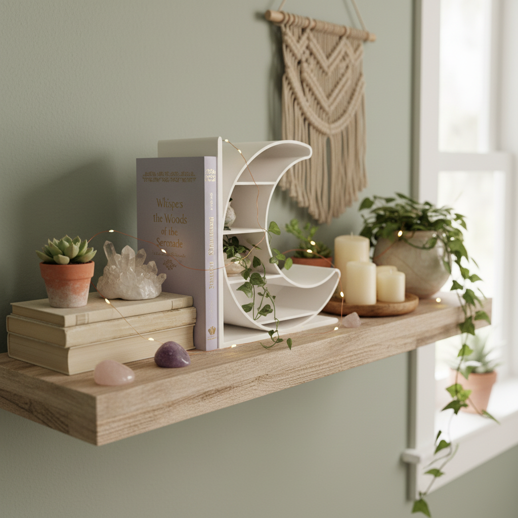 Crescent Moon Bookend - 3D Printed Shelf