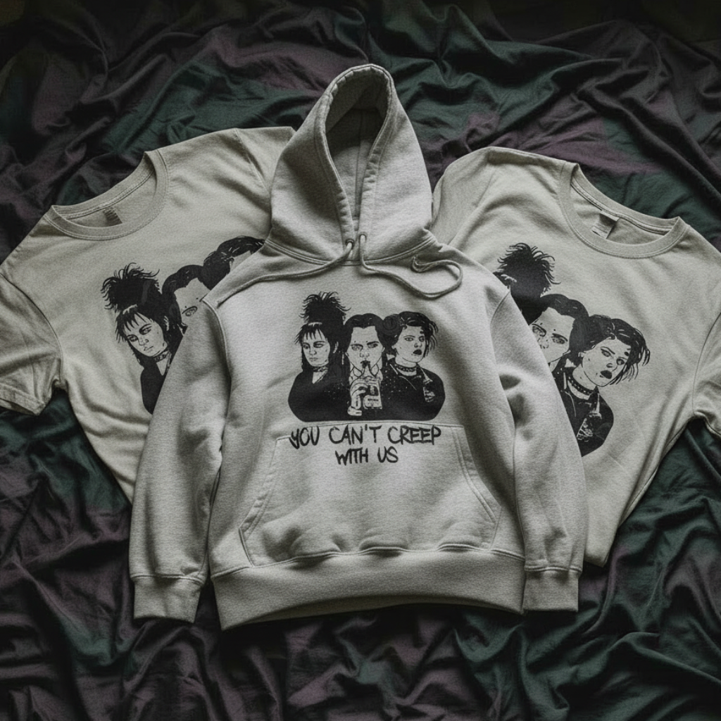Can't Creep With Us - Smooth Hoodie Bed Mockup