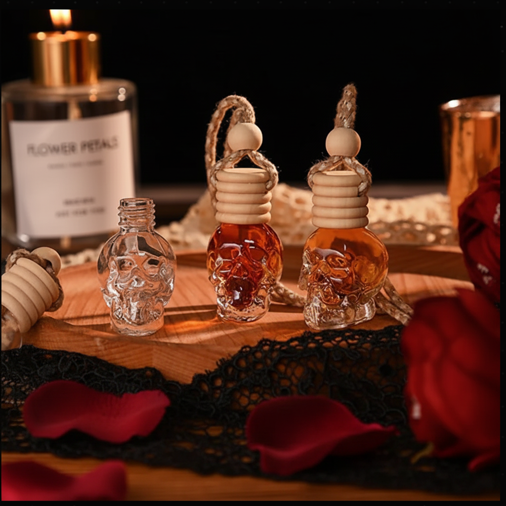 Glass Skull Car Fragrance Diffuser