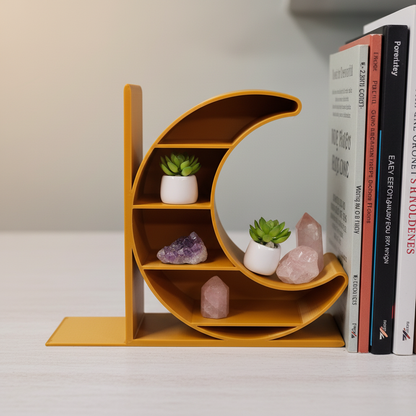 Crescent Moon Bookend - 3D Printed Shelf