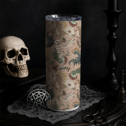 Dino Mushroom Pink 20oz Double Insulated Tumbler