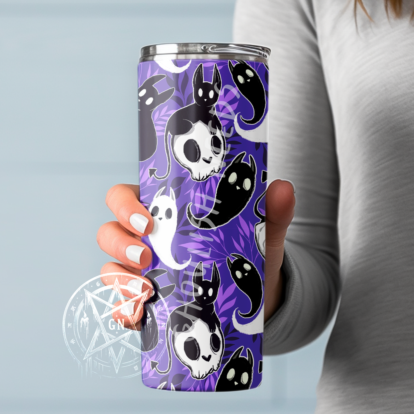 Ghost Cat 20oz Double Insulated Tumbler