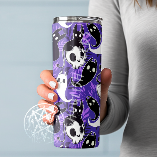Ghost Cat 20oz Double Insulated Tumbler
