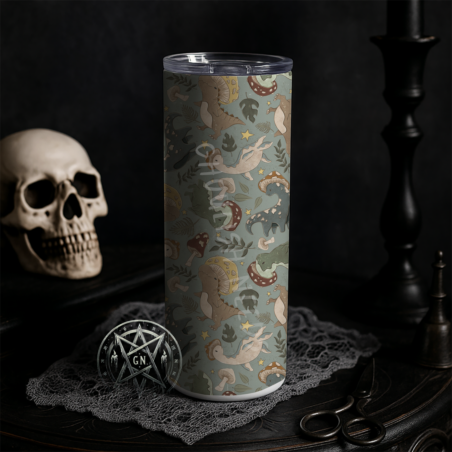 Dino Mushroom Blue 20oz Double Insulated Tumbler