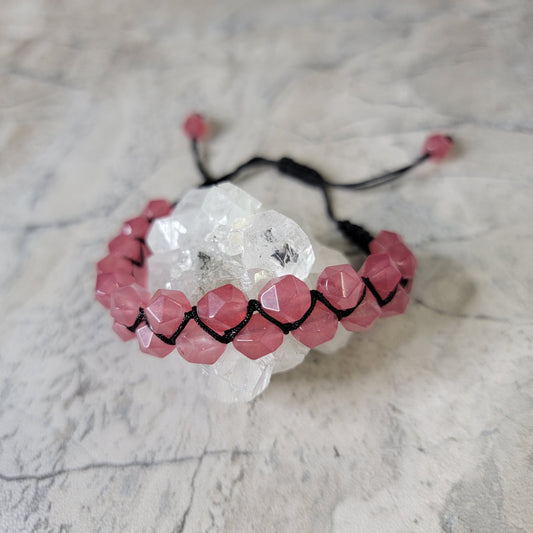 Faceted Strawberry Quartz Bracelet