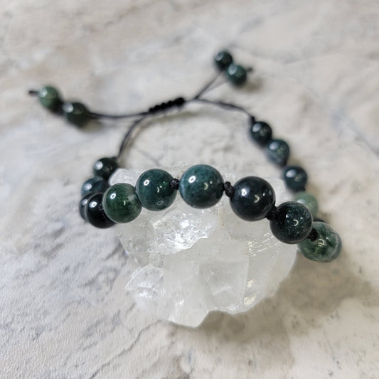 Moss Agate Knotted Bracelet
