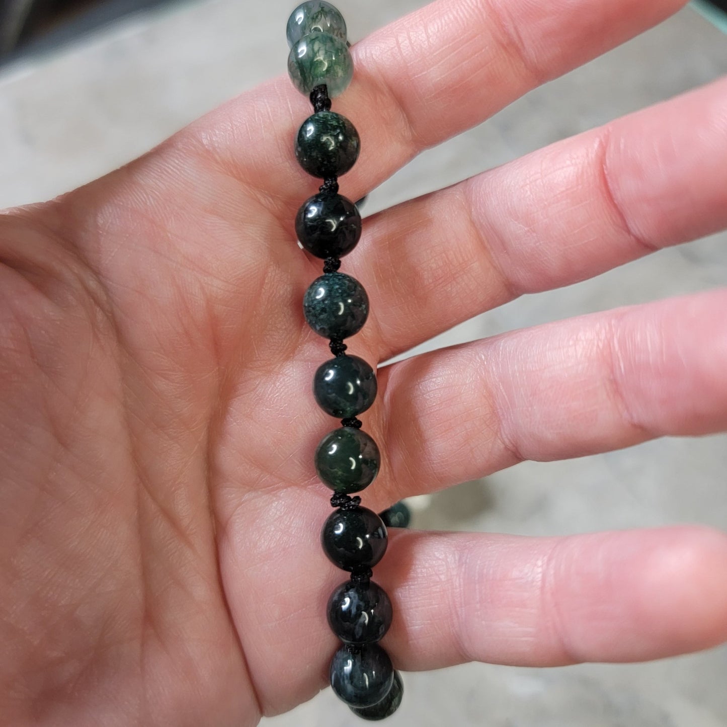 Moss Agate Knotted Bracelet