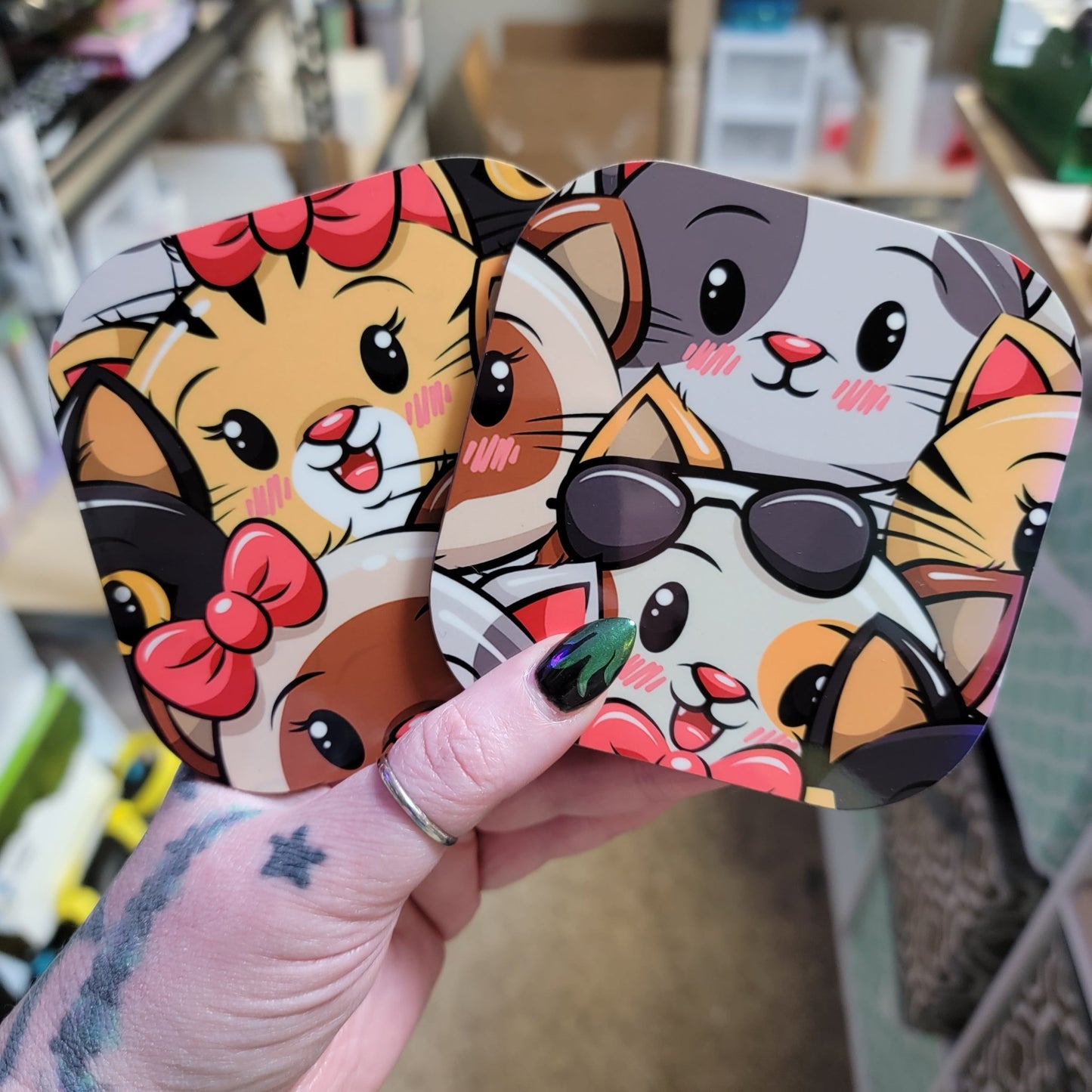 Happy Kitty Coasters