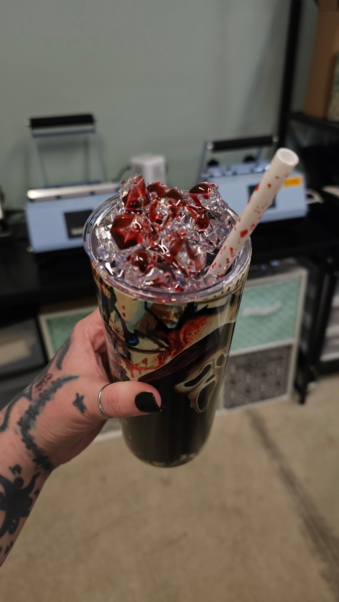 Bloodied scream filled tumbler