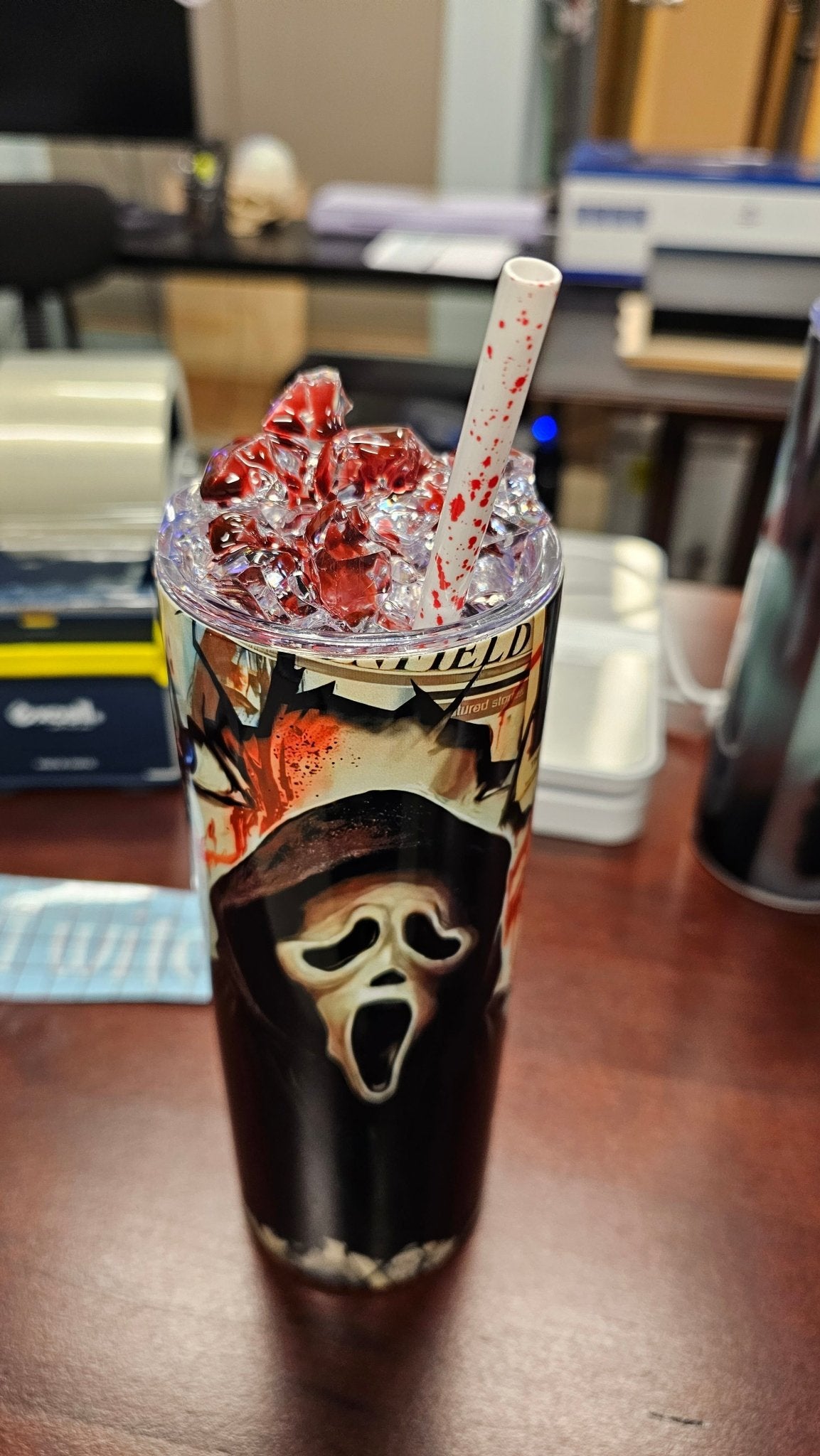 Bloodied scream filled tumbler
