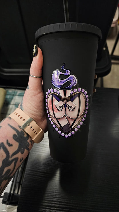 BDSM matte black tumbler