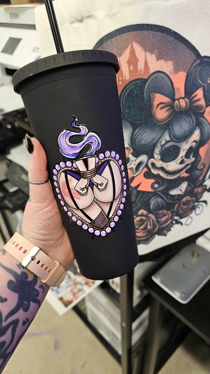 BDSM matte black tumbler