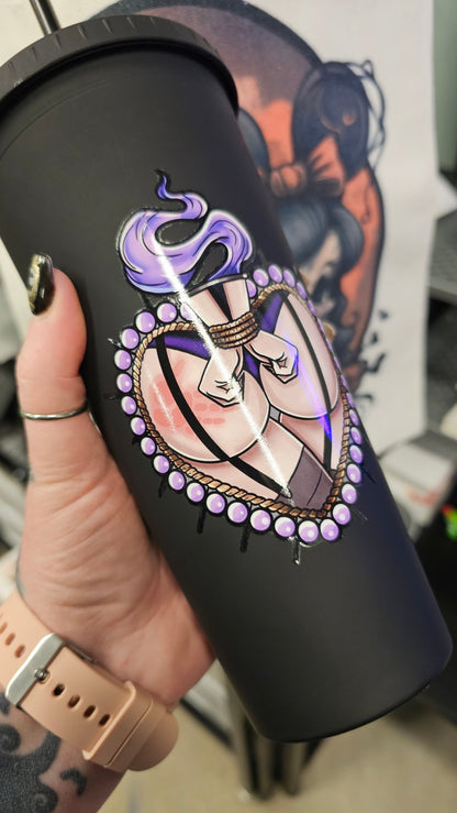 BDSM matte black tumbler