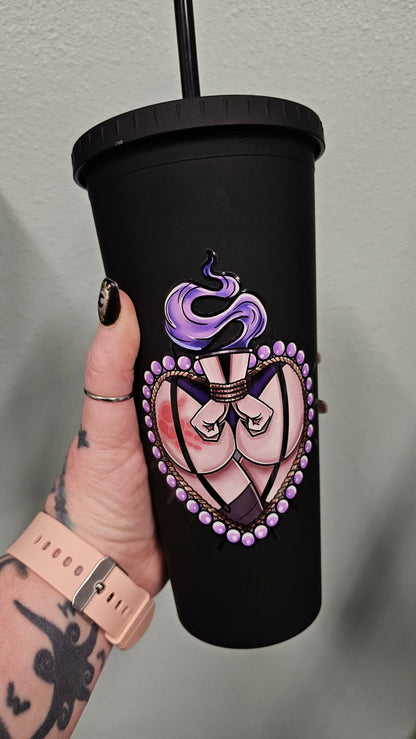 BDSM matte black tumbler