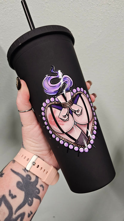 BDSM matte black tumbler