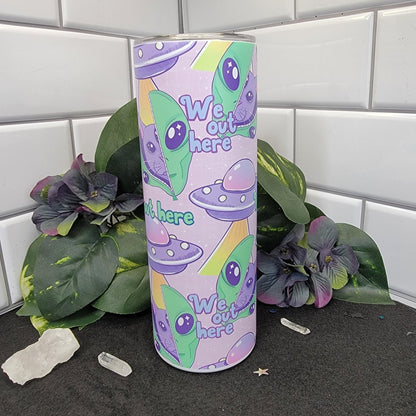 Alien and Cat 20oz Tumbler mockup - Gothic alien and cat design