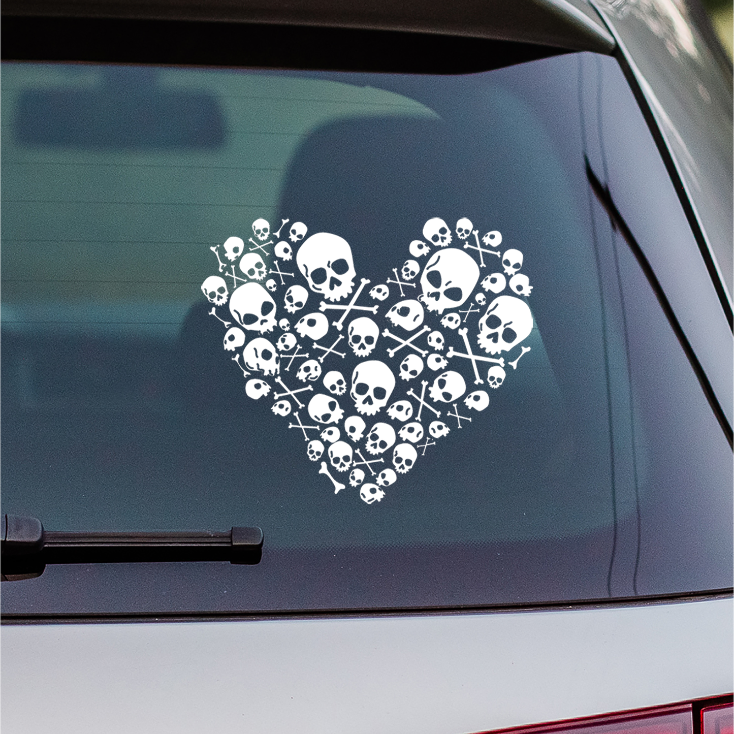 Skull and Bones Heart Decal