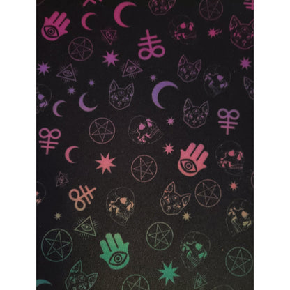 Rainbow Witchy Mousepad mockup - Vibrant pagan design on desk