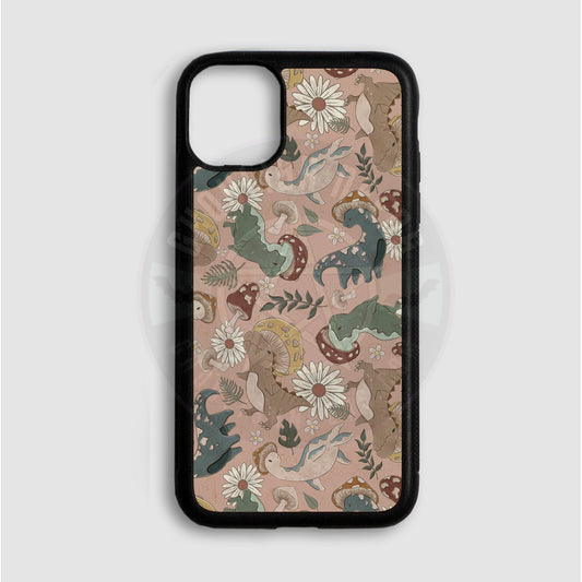 Dinosaur and Mushroom Pink Phone case