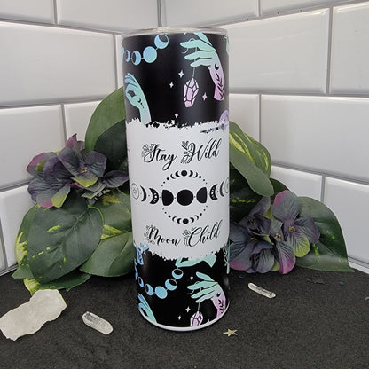 Moon Child 20oz Tumbler mockup - Mystical moon and celestial design