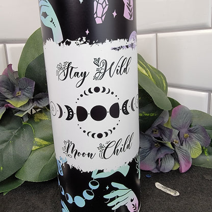 Moon Child 20oz Tumbler mockup - Mystical moon and celestial design