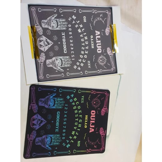 Rainbow Ouija Mousepad - Full design with mystical ouija board elements