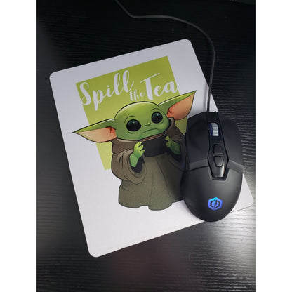Spill the Tea Mousepad mockup - Cute alien with tea design