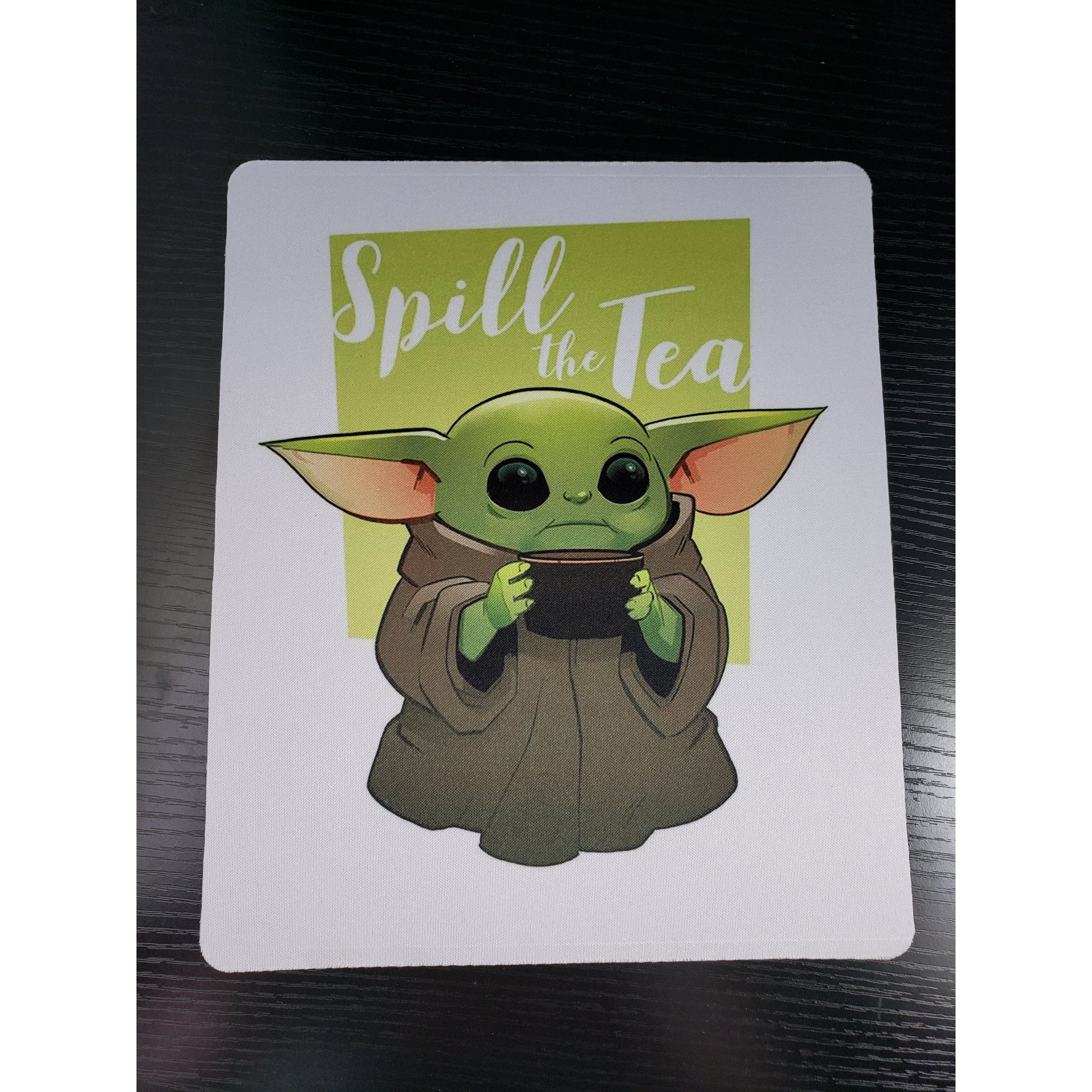 Spill the Tea Mousepad mockup - Cute alien with tea design