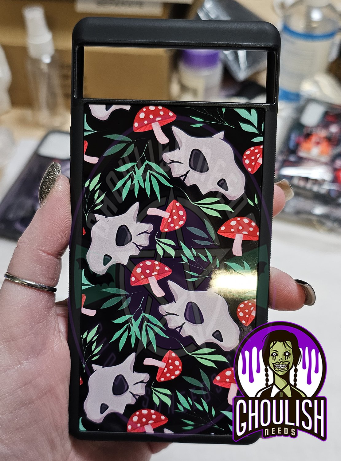 Cute Skull and mushroom pattern Phone case