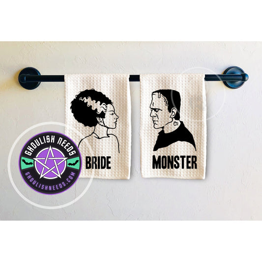 Bride and Monster Hand Towels
